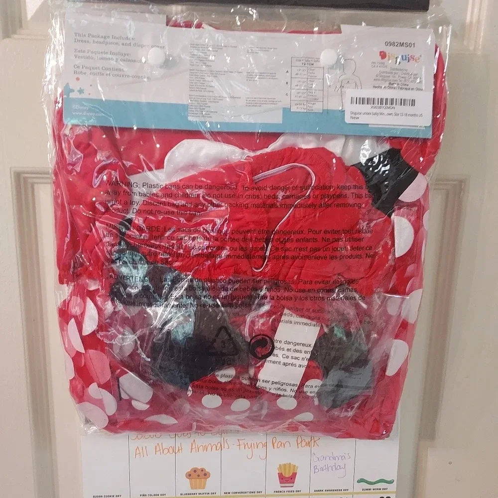 Disney Baby Minnie Mouse Outfit Halloween Costume in Size 12-18 Months COMPLETE